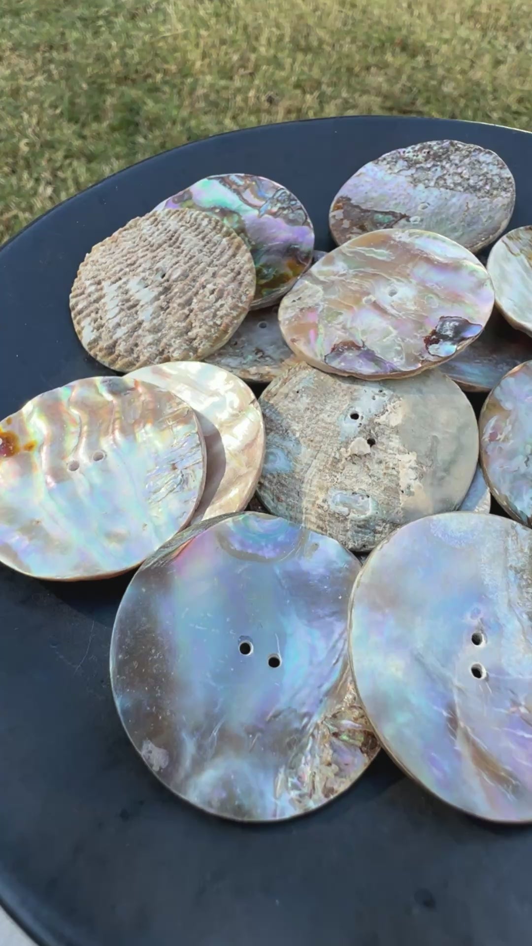 Button-39mm Iridescent Pāua Shell-Quantity 1 Tamara Scott Designs