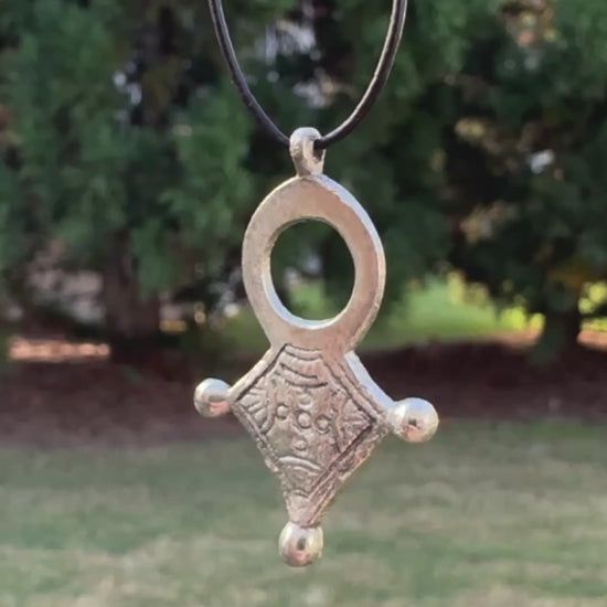 Casting Pendants-25x43mm Tuareg Cross-Open Tone Tribal Talisman-Handcrafted Silver-Quantity 1