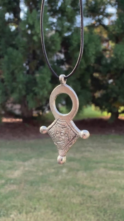 Casting Pendants-25x43mm Tuareg Cross-Open Tone Tribal Talisman-Handcrafted Silver-Quantity 1