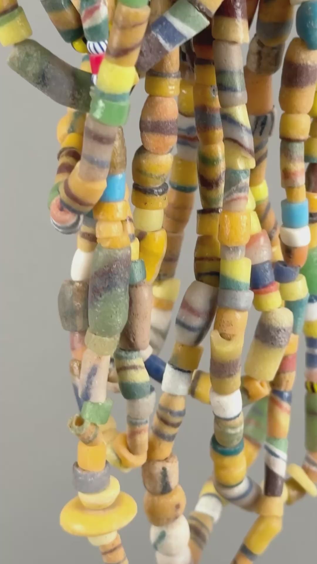 Pulverized Glass Trade Beads, 5-8mm Ghana, Colorful Sandcast African Beads, 36 Inch Strand, Recycled Glass Beads for Jewelry Making