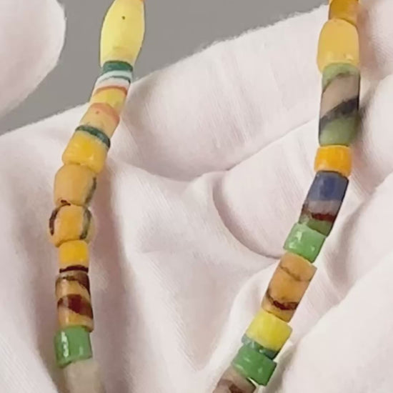 Pulverized Glass Trade Beads, 5-8mm Ghana, Colorful Sandcast African Beads, 36 Inch Strand, Recycled Glass Beads for Jewelry Making