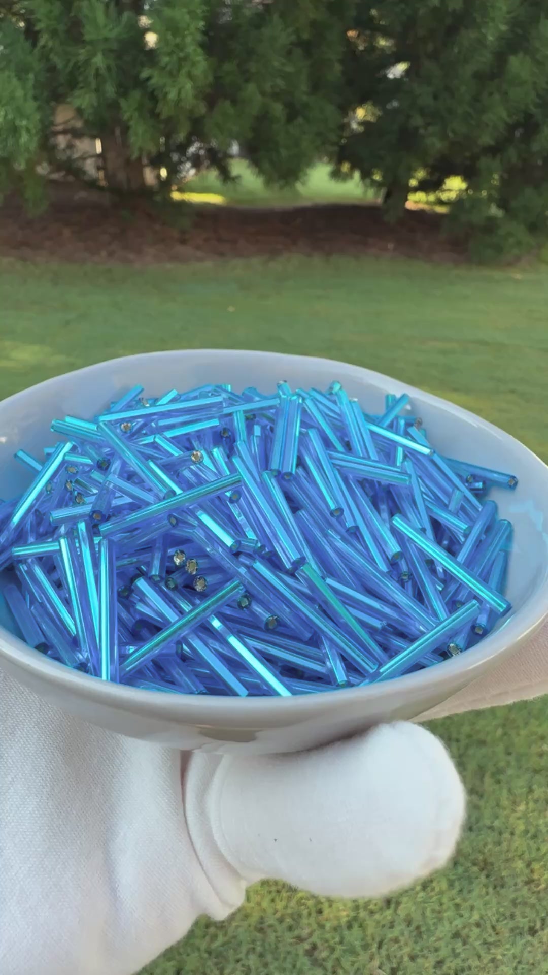 Seed Beads-25mm Bugle-Turquoise-Czech-Quantity 10 Tamara Scott Designs