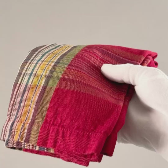 Pottery Barn Stewart Tartan Plaid Cotton Standard Size Napkin-Red Green Christmas-Quantity 1