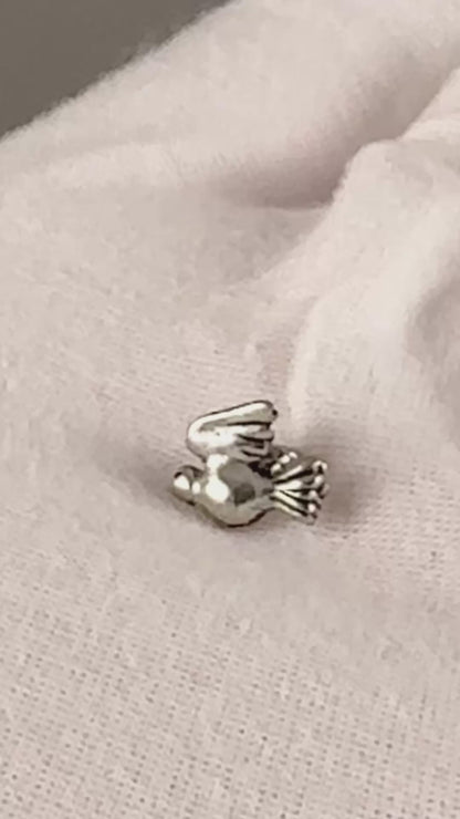 Pewter Charm-9.5x7mm Tiny Bird-Antique Silver-Quantity 1