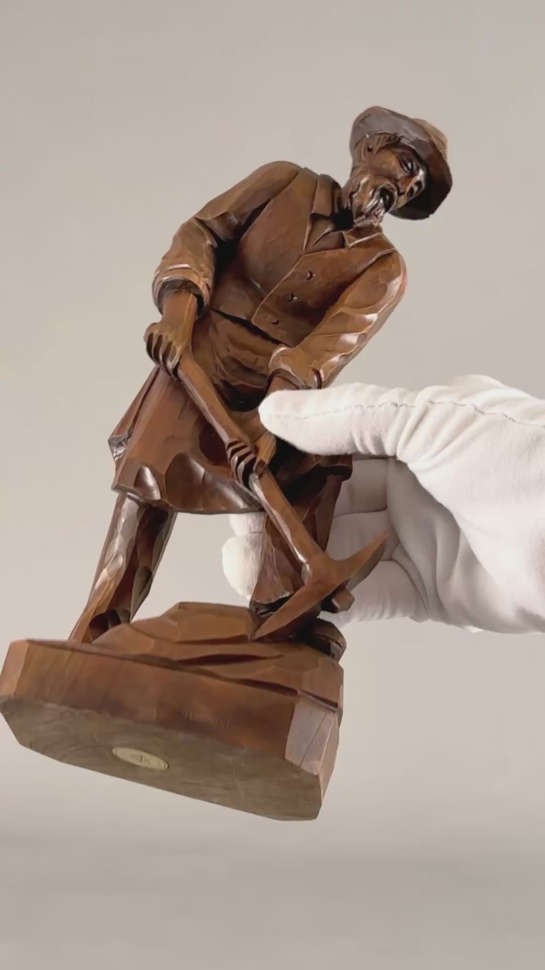 Vintage Oberammergau German Hand Carved Wood Figurines Pair - Bavarian Folk Art-RARE FIND