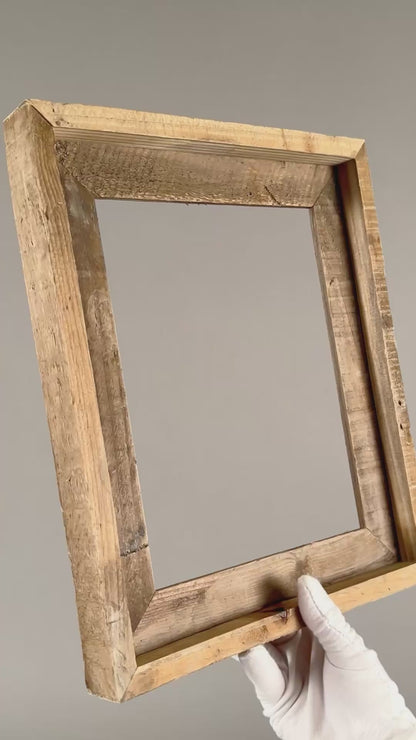 Vintage Rustic Barn Wood Picture Frame-Reclaimed Barnwood-American Farmhouse Style-Solid Wood