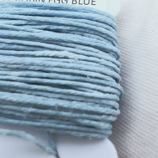 4-ply waxed Irish linen cord in robin egg blue, 0.7mm thick, 10 yard spool for jewelry making