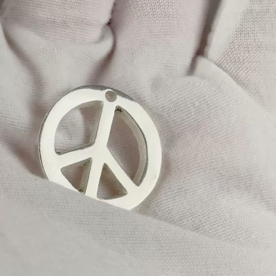 Casting Charms-25mm Peace-Silver-Quantity 1