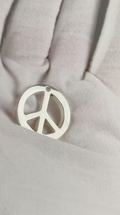 Casting Charms-25mm Peace-Silver-Quantity 1