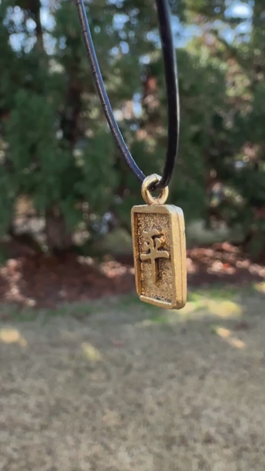 Pewter-17x10mm Chinese Peace Charm-Antique Gold-Quantity 1 Tamara Scott Designs