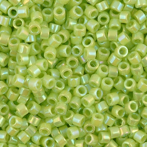 Seed Beads-11/0 Delica-169 Opaque Chartreuse AB-Miyuki-7 Grams