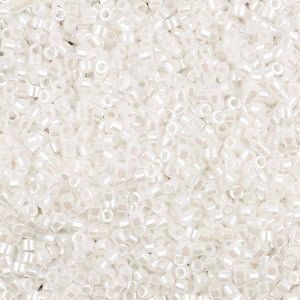 Seed Beads-11/0 Delica-201 White Pearl Ceylon-Miyuki-7 Grams