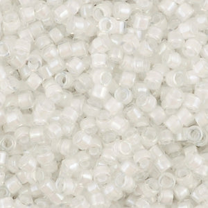 Seed Beads-11/0 Delica-66 White Lined Crystal AB-Miyuki-7 Grams