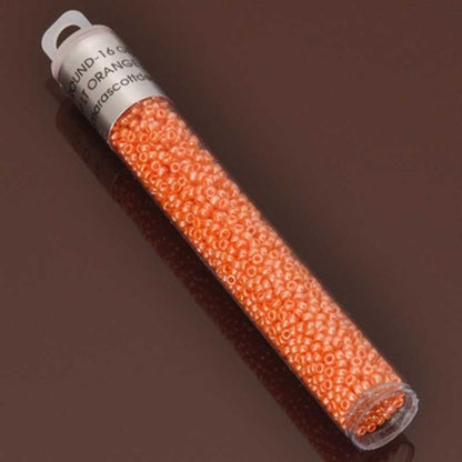 Seed Beads-11/0 Round-423 Opaque Light Orange Luster-Miyuki-16 Grams