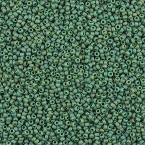 Seed Beads-11/0 Round-4699 Frost Opaque Glaze Rainbow Green-Miyuki-16 Grams