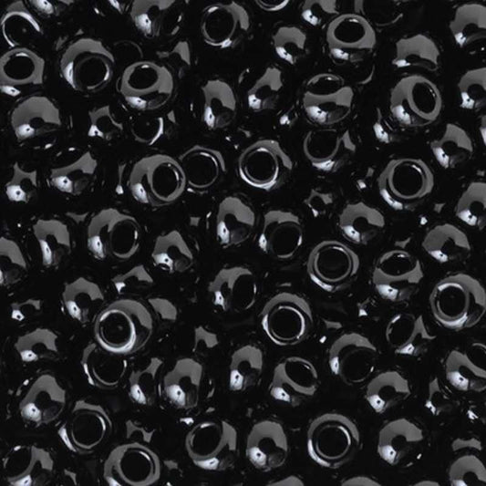 Seed Beads-5-0-Round-401 Black-Miyuki-16 Grams