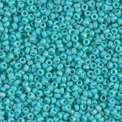 Seed Beads-15/0 Round-412FR Matte Opaque Turquoise Green AB