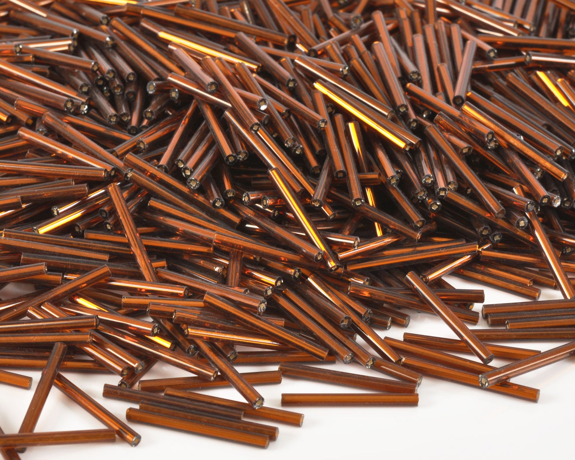 Seed Beads-25mm Bugle-Brown-Czech-Quantity 10 Tamara Scott Designs