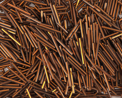 Seed Beads-25mm Bugle-Brown-Czech-Quantity 10 Tamara Scott Designs