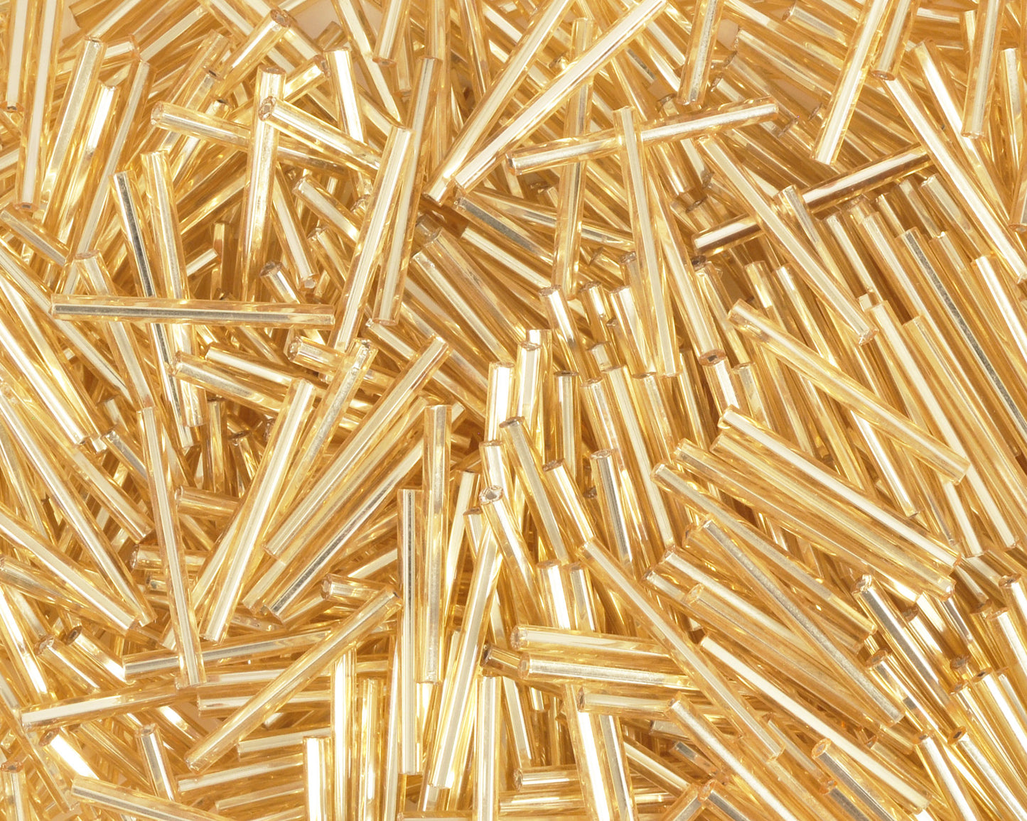 Seed Beads-25mm Bugle-Gold-Czech-Quantity 10 Tamara Scott Designs