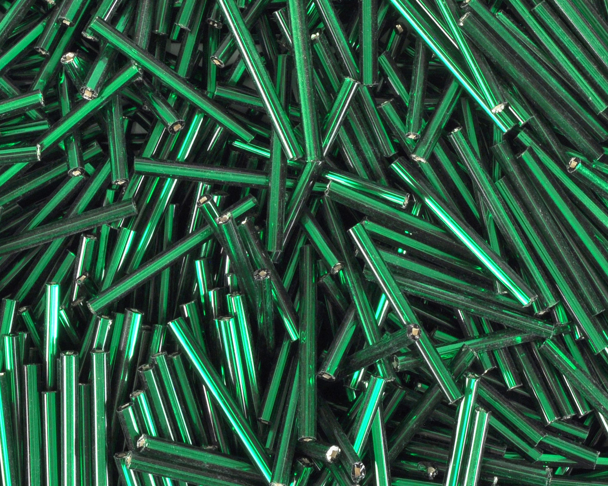 Seed Beads-25mm Bugle-Green-Czech-Quantity 10 Tamara Scott Designs