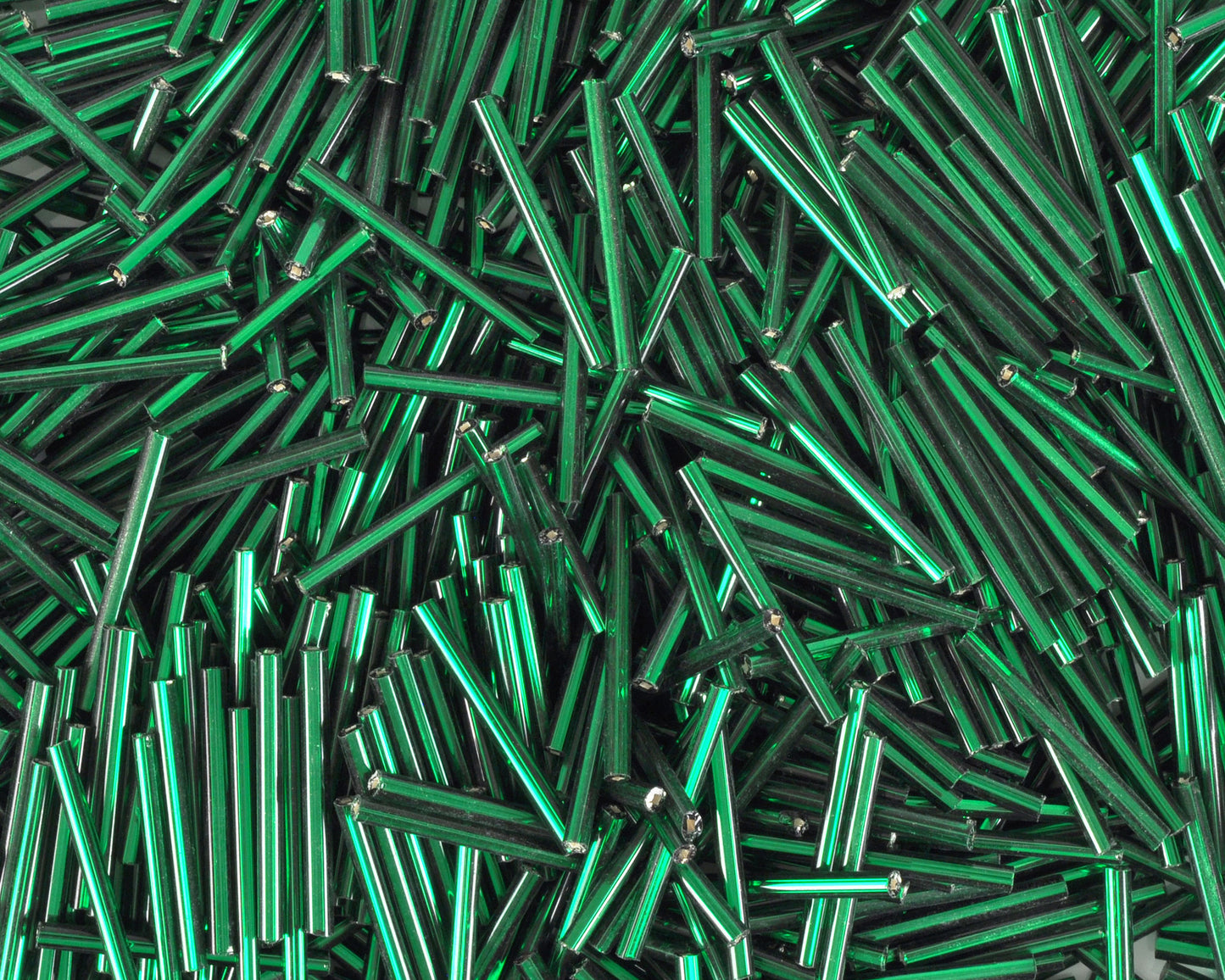 Seed Beads-25mm Bugle-Green-Czech-Quantity 10 Tamara Scott Designs
