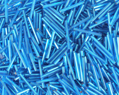 Seed Beads-25mm Bugle-Turquoise-Czech-Quantity 10 Tamara Scott Designs