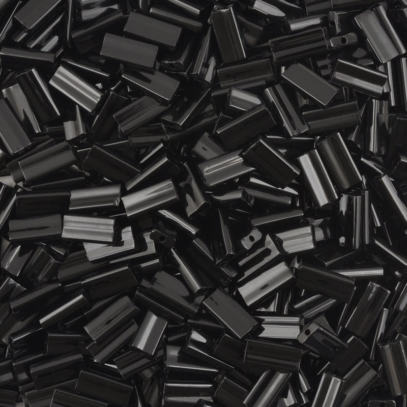 Seed Beads-4x9mm Rectangle-401 Black-Miyuki-7 Grams