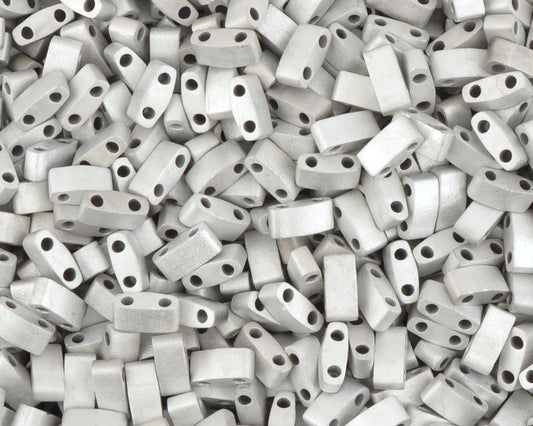 Seed Beads-5mm 1/2 Cut Tila-010 Crystal Labrador Full Matte-Miyuki-7 Grams Tamara Scott Designs