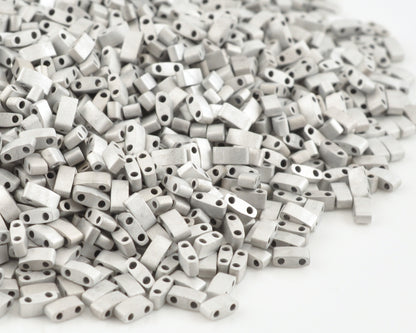 Seed Beads-5mm 1/2 Cut Tila-010 Crystal Labrador Full Matte-Miyuki-7 Grams Tamara Scott Designs