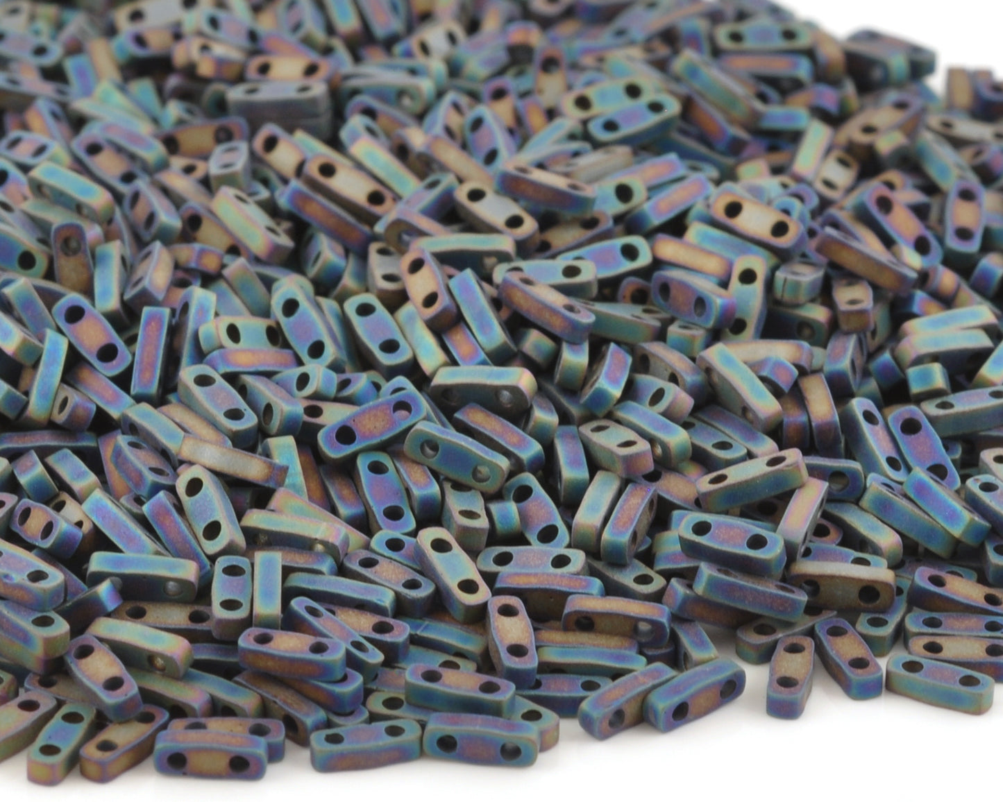Seed Beads-5mm 1/4 Cut Tila-401FR Matte Black AB-Miyuki-7 Grams Tamara Scott Designs