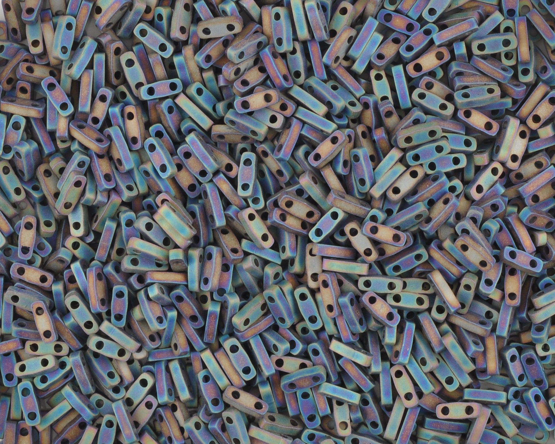 Seed Beads-5mm 1/4 Cut Tila-401FR Matte Black AB-Miyuki-7 Grams Tamara Scott Designs