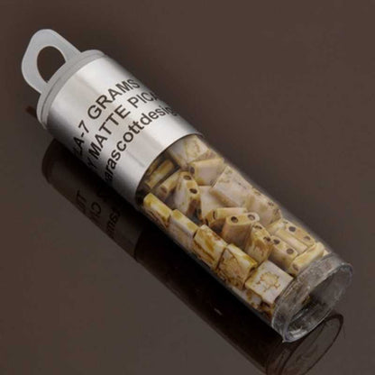 Seed Beads-5mm Tila-4512 Canary Yellow Matte Picasso-Miyuki-7 Grams