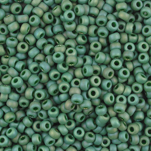 Seed Beads-6/0 Round-4699 Frost Opaque Glaze Rainbow Green-Miyuki-16 Grams