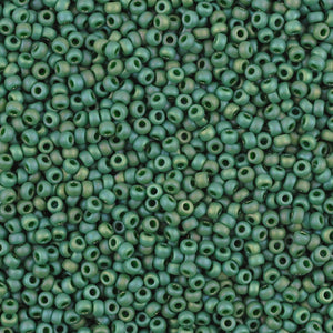 Seed Beads-8/0 Round-4699 Frost Opaque Glaze Rainbow Green-Miyuki-16 Grams