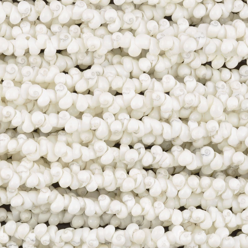 Shell-7mm Mongo-White-36 Inch Strand-Quantity 1