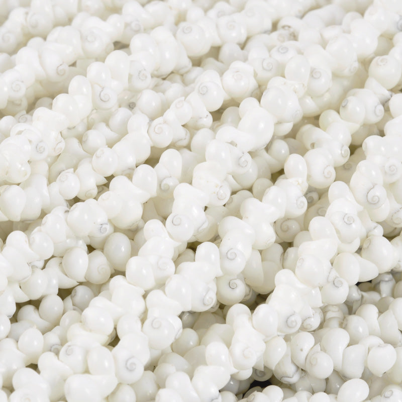 Shell-7mm Mongo-White-36 Inch Strand-Quantity 1