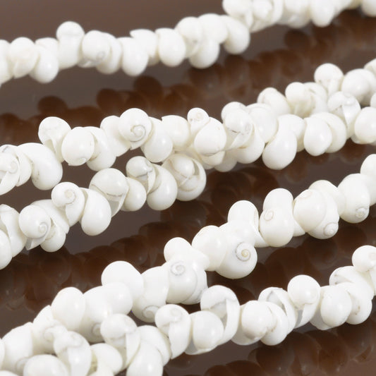 Shell-7mm Mongo-White-36 Inch Strand-Quantity 1