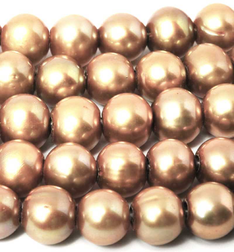 Large Hole Freshwater Pearl-Gold-8mm-Quantity 1
