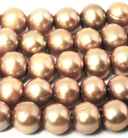 Large Hole Freshwater Pearl-Gold-8mm-Quantity 1