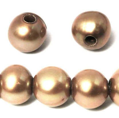 Large Hole Freshwater Pearl-Gold-8mm-Quantity 1