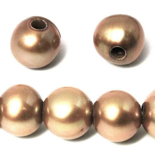 Large Hole Freshwater Pearl-Gold-8mm-Quantity 1