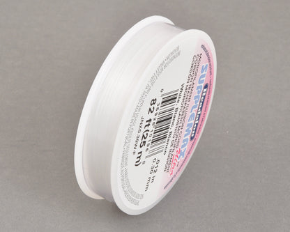 Supplemax ultra nylon monofilament thread 0.30mm white 25 meter spool for jewelry stringing