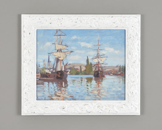 Vintage Art Print Shabby Chic Frame Landscape With Glass Entitled "The Bridge at Argenteuil" by Claude Monet-Wall Decor Tamara Scott Designs