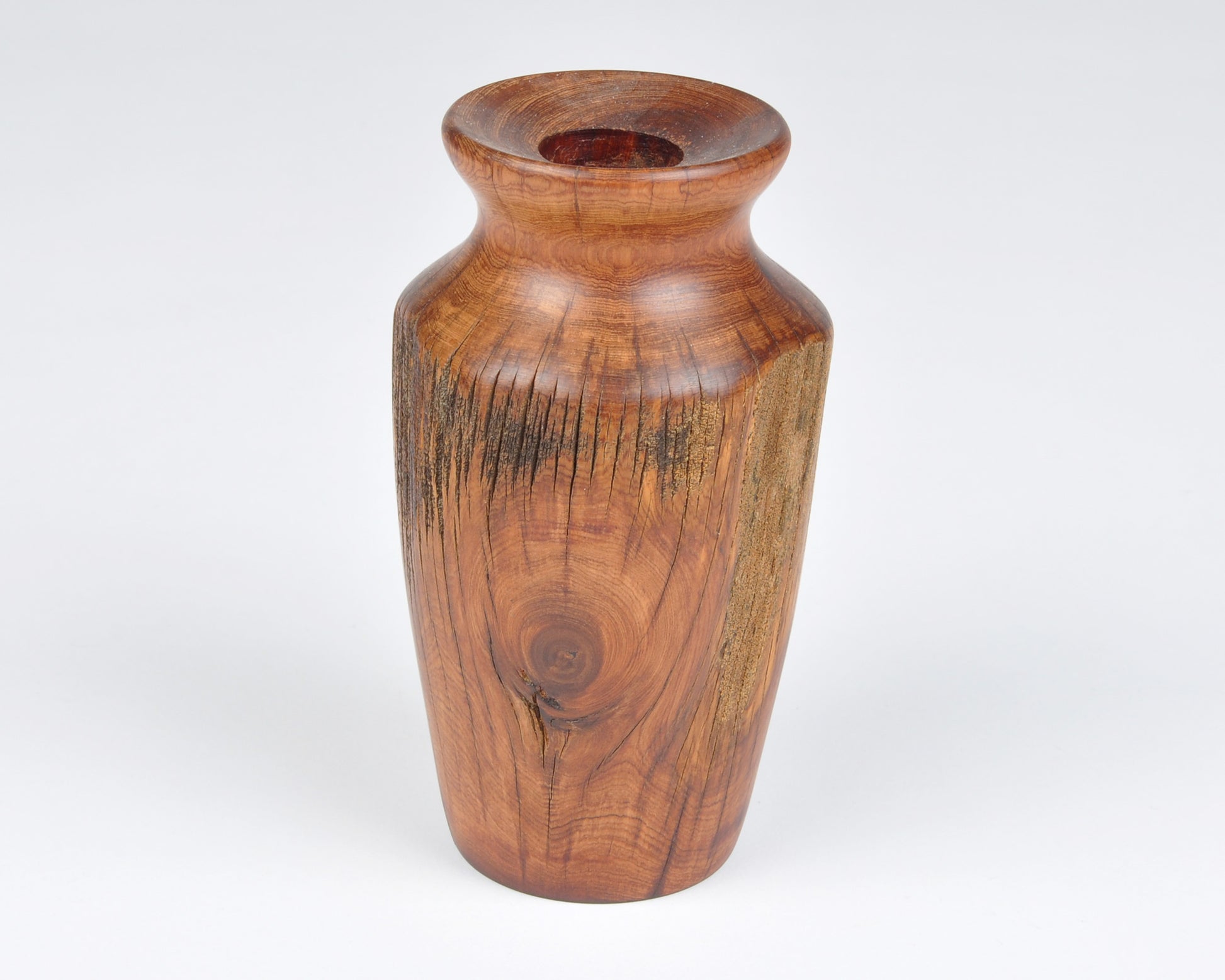 Vintage Hand Turned Rustic Live Edge Wooden Vase-Beautiful Grain and Form-RARE FIND Tamara Scott Designs