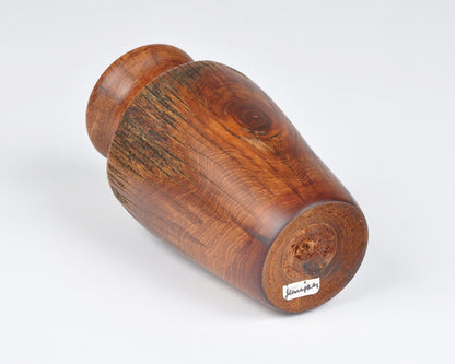 Vintage Hand Turned Rustic Live Edge Wooden Vase-Beautiful Grain and Form-RARE FIND Tamara Scott Designs