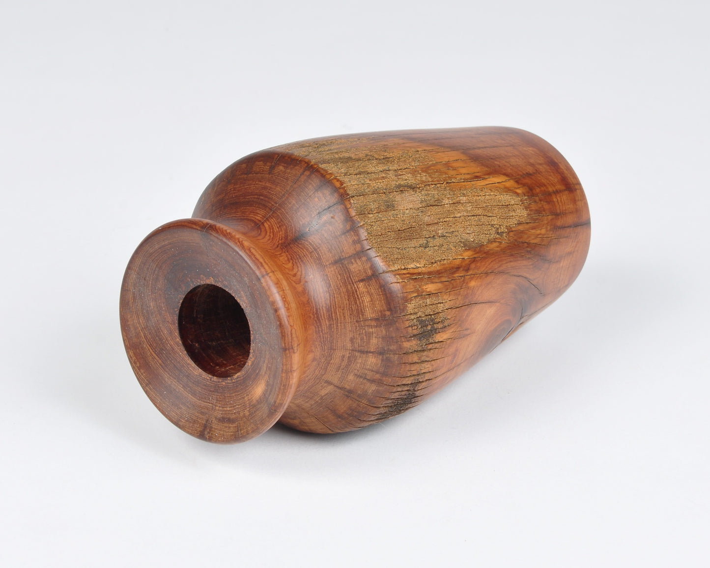 Vintage Hand Turned Rustic Live Edge Wooden Vase-Beautiful Grain and Form-RARE FIND Tamara Scott Designs