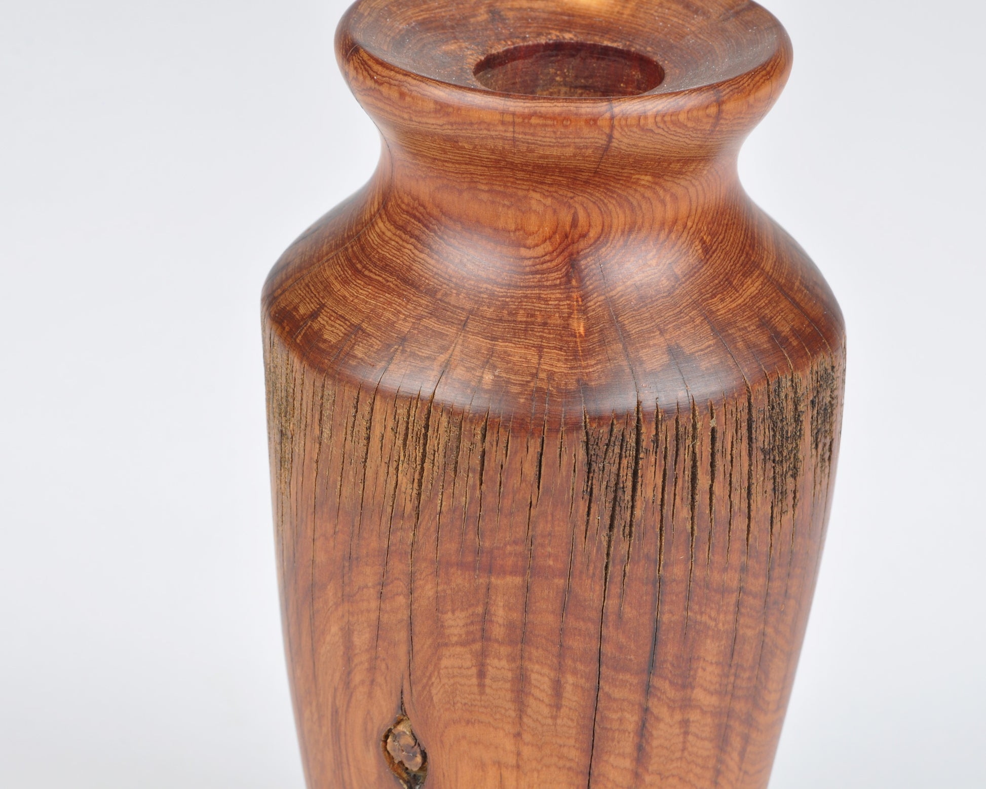 Vintage Hand Turned Rustic Live Edge Wooden Vase-Beautiful Grain and Form-RARE FIND Tamara Scott Designs