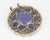 Vintage Pendants-Round Lapis Lazuli-Inlaid Afghani Silver