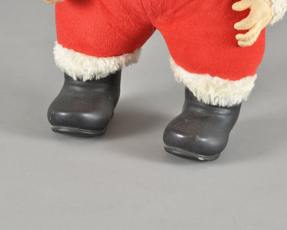 Vintage Rushton Company Christmas Rubber Face Stuffed Plush Red and White Santa Doll